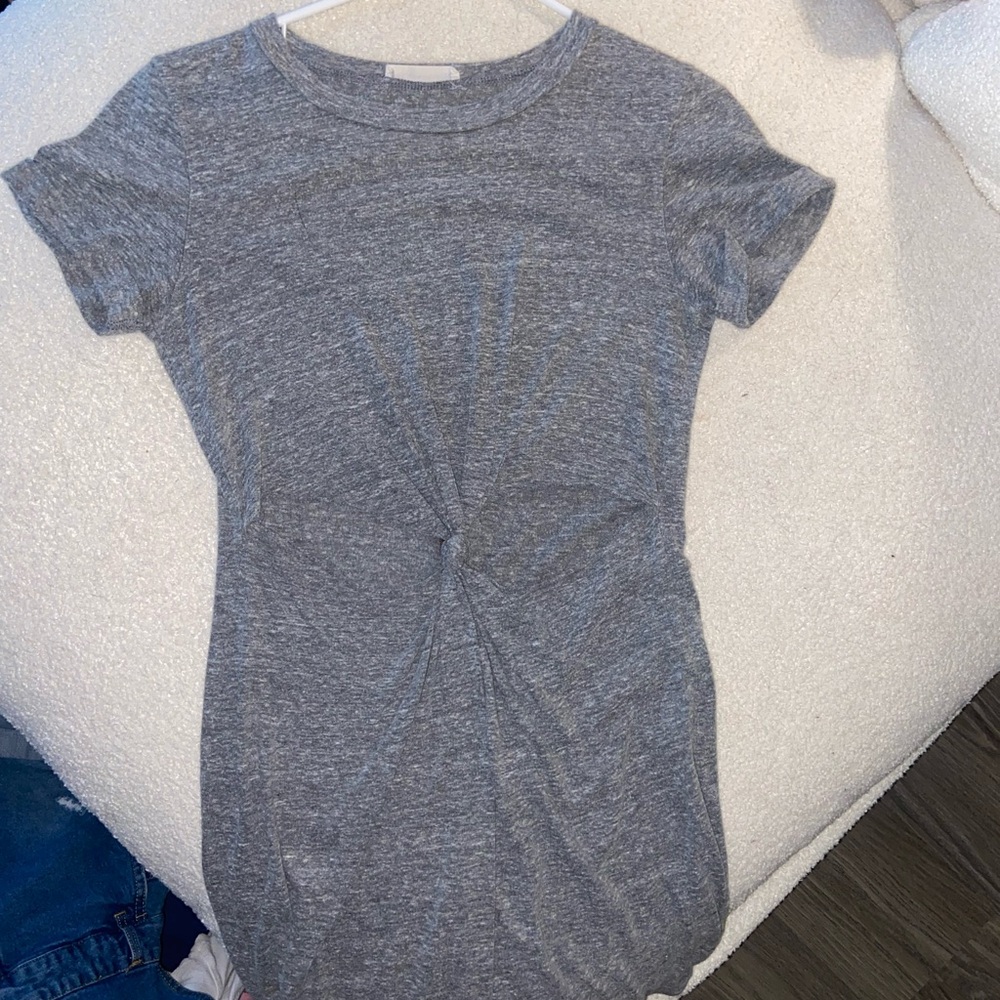 Gray Short Sleeve Dress